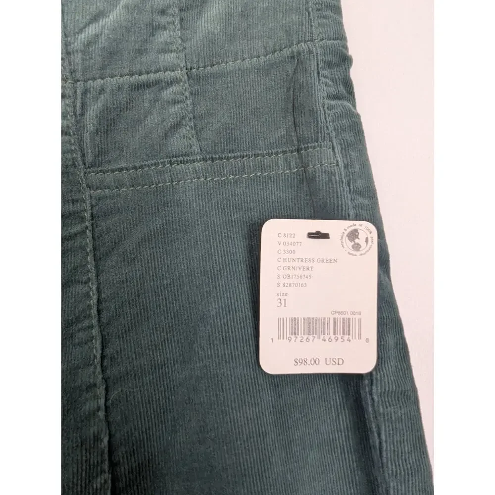 NWT Free People We The Free Jayde High Rise Corduroy Flare Pant Huntress Green